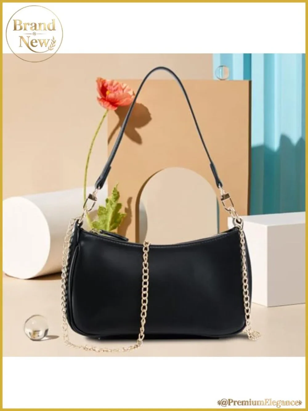 Vintage Faux Leather Hobo Crossbody Shoulder Bag with Zipper Closure